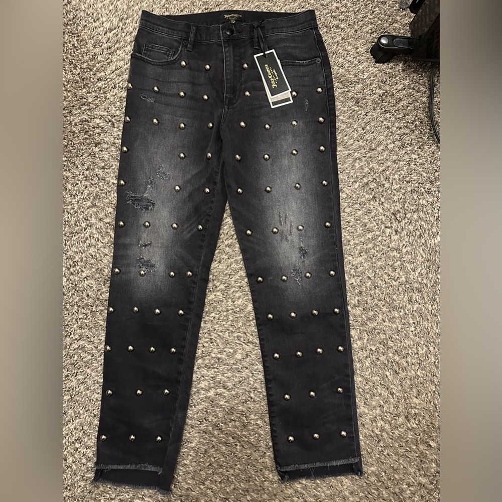 JUICY COUTURE BOYFRIEND JEANS SIZE 24 NEW WITH TAGS** COLOR BLACK JEANS
